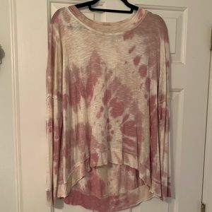 Pink tie-dyed long sleeve Tee NWT